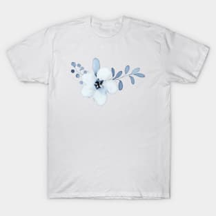 Blue Watercolor Wild Flower T-Shirt